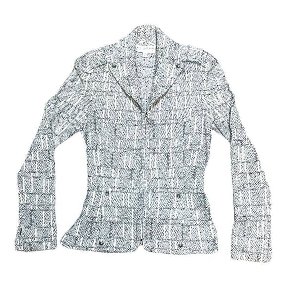 St. John Collection Women's Tweed Blazer Jacket Size 4 Belted Back Slimming Fit - Picture 1 of 6